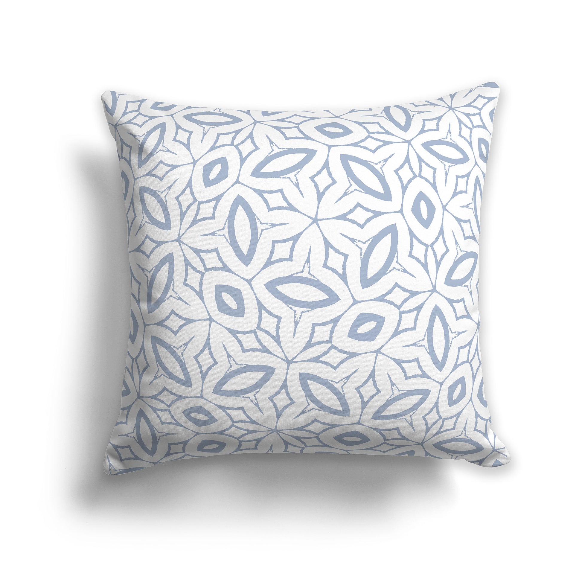 14x14 inch Throw Pillow with Blue-grey Pattern on White