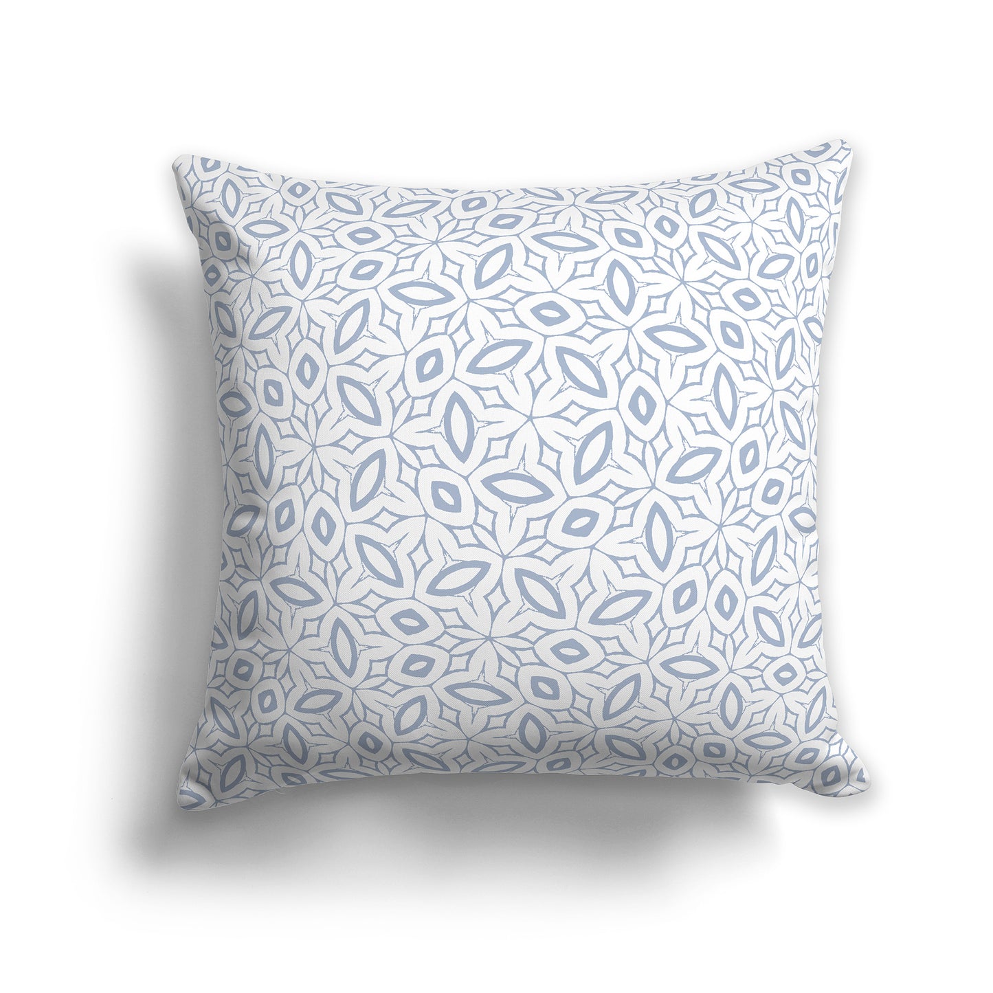 26x26 inch Throw Pillow with Blue-grey Pattern on White