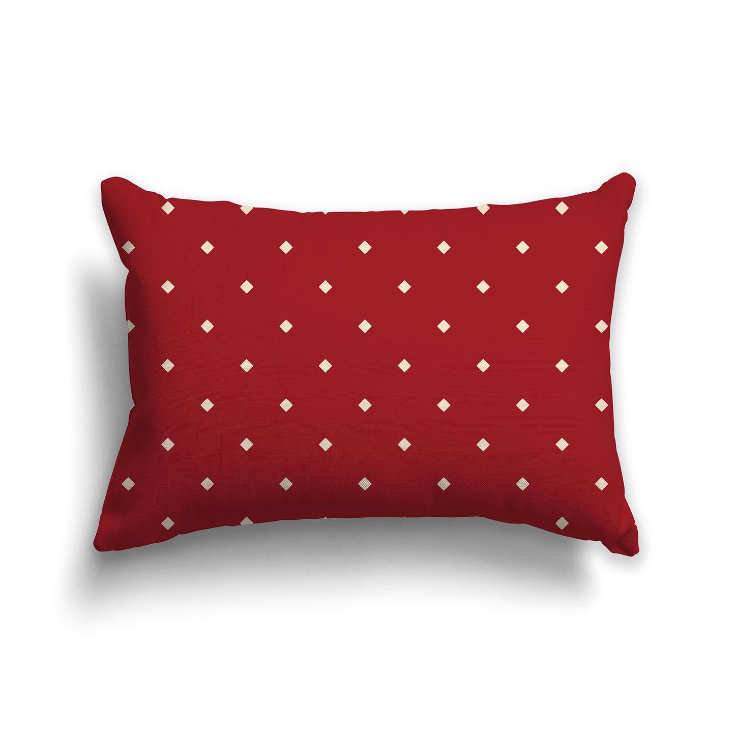 20x14 inch Throw Pillow with Beige Diamond Pattern on Red