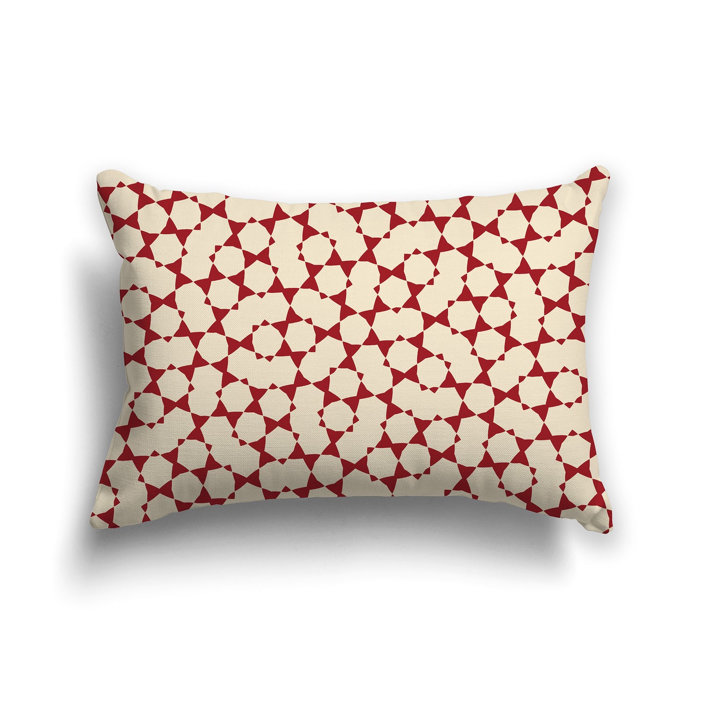 20x14 inch Throw Pillow with Red Pattern on Beige