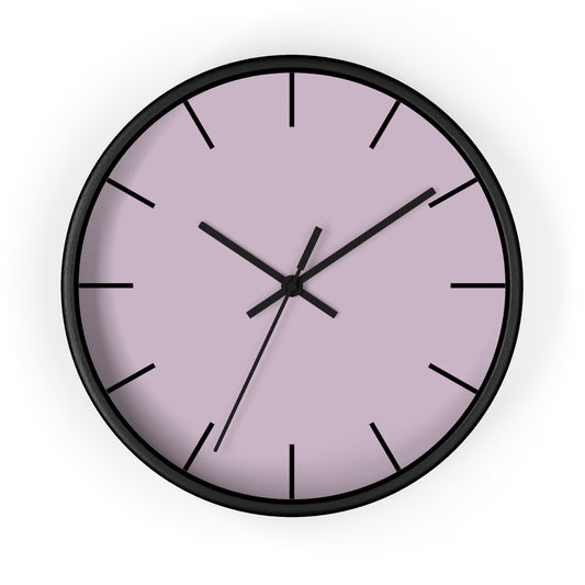 Wall Clock with Light Mauve Face | Black Base | Black Hands