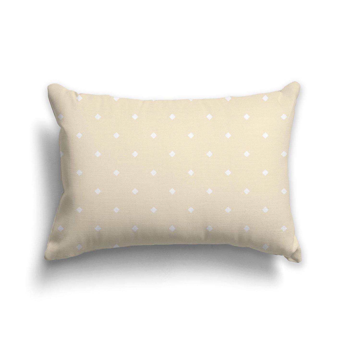 20x14 inch Throw Pillow with White Diamond Pattern on Beige