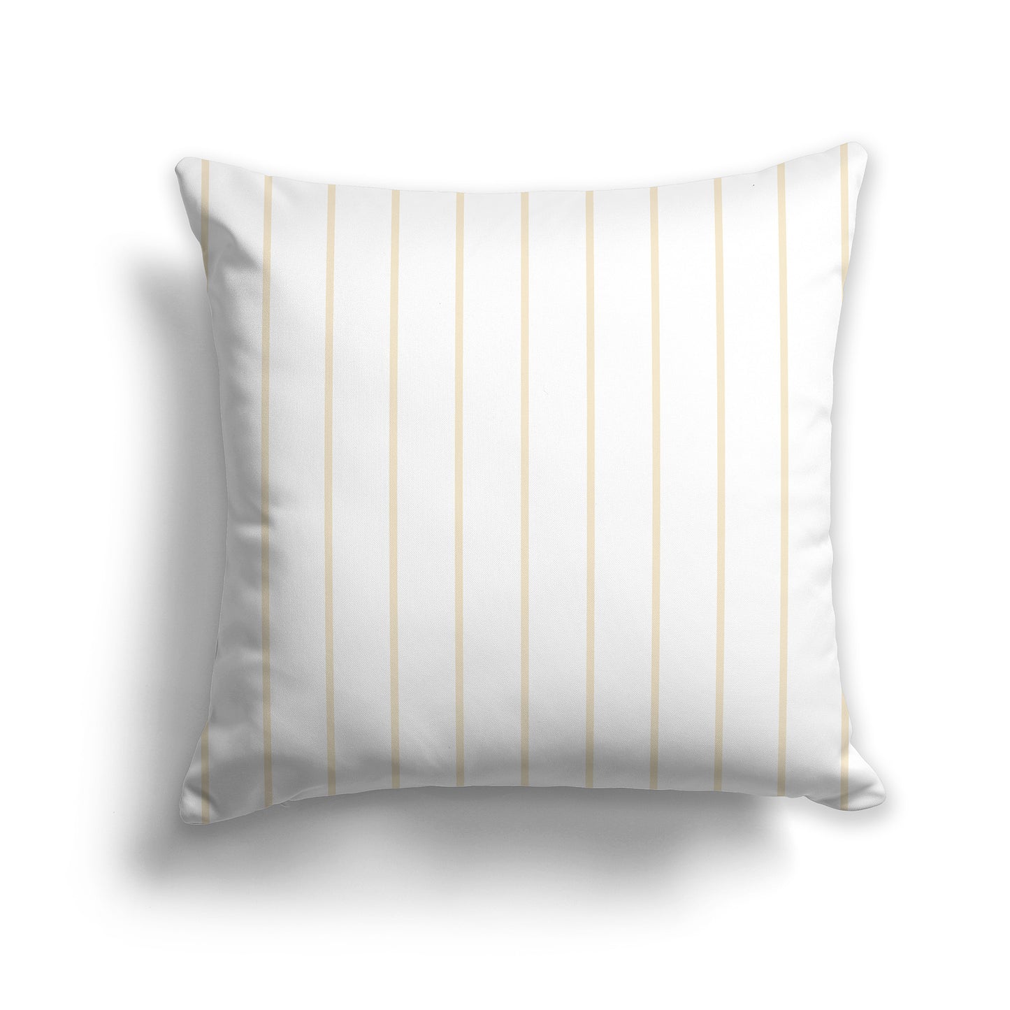 16x16 inch Throw Pillow with Fine Beige Vertical Stripes on White