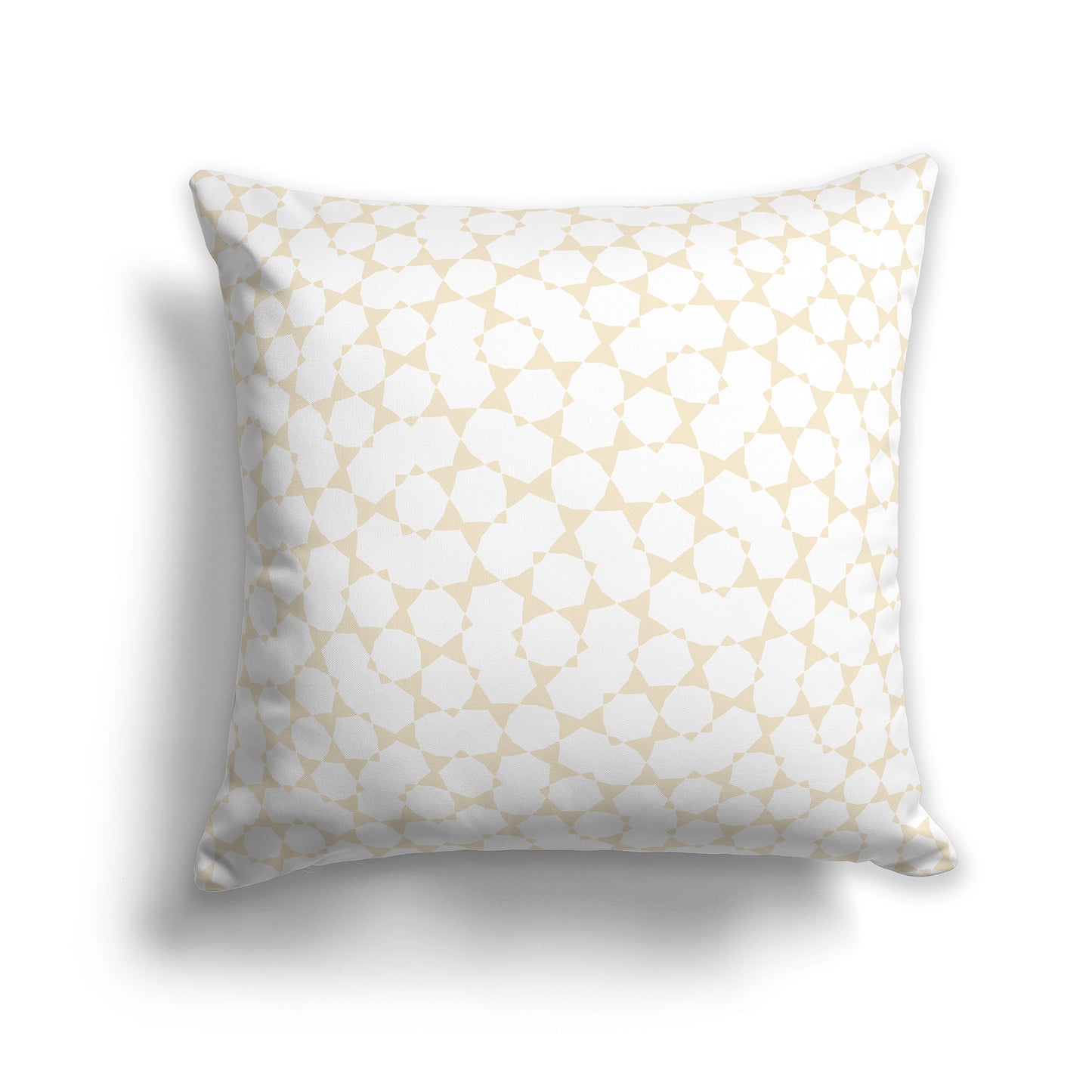 20x20 inch Throw Pillow with Beige Pattern on White