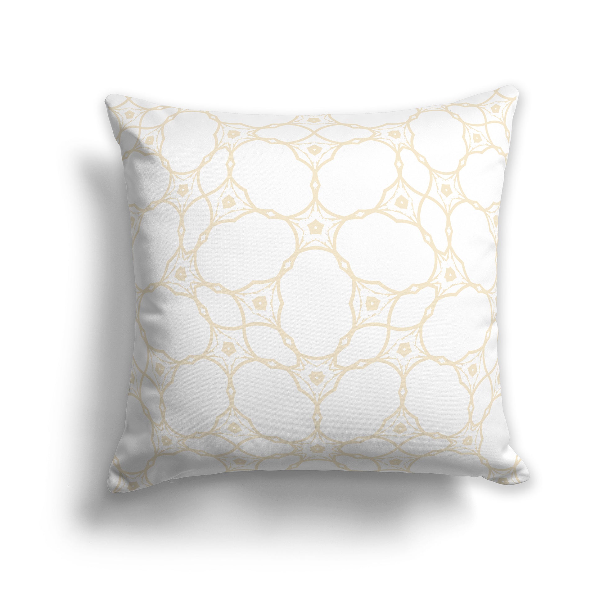 14x14 inch Throw Pillow with Beige Pattern on White