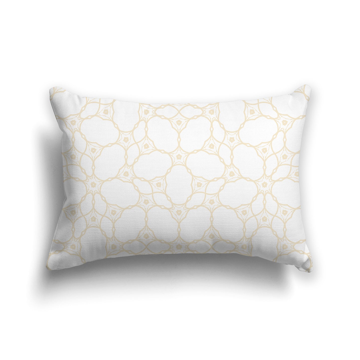 20x14 inch Throw Pillow with Beige Pattern on White