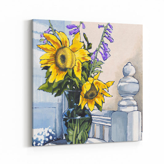Slim Canvas Fine Art Print - Sunflowers 1 - 6x6 inches