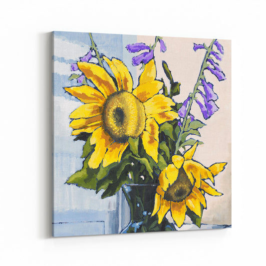Slim Canvas Fine Art Print - Sunflowers 2 - 6x6 inches