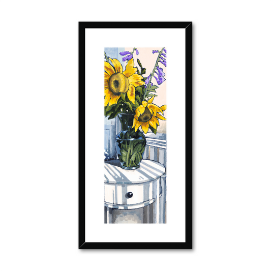 Framed Fine Art Print, White Mat - 12x24 inches | Sunflowers, FPT-1040-1118-001