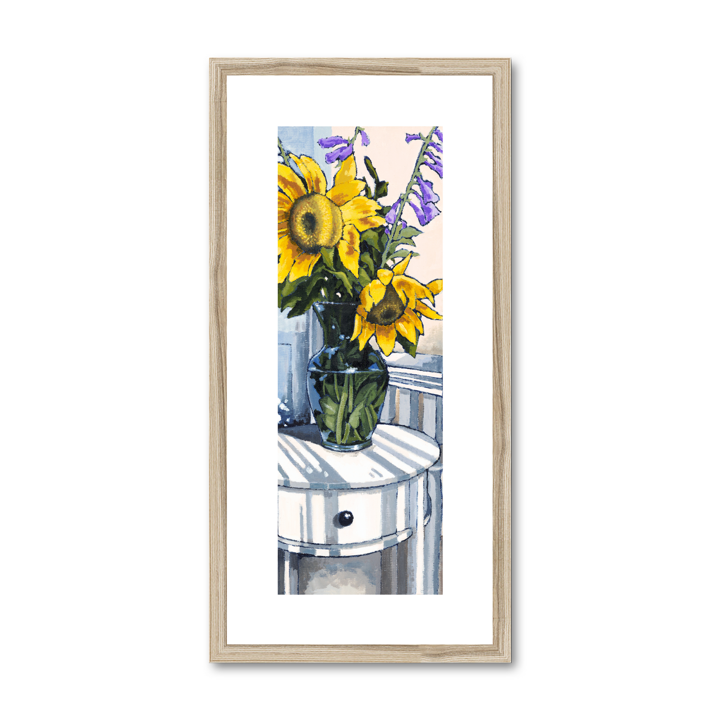 Framed Fine Art Print, White Mat - 12x24 inches | Sunflowers, FPT-1040-1118-001