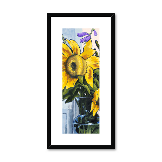 Framed Fine Art Print, White Mat - 12x24 inches | Sunflowers, FPT-1040-1118-002