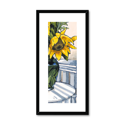 Framed Fine Art Print, White Mat - 12x24 inches | Sunflowers, FPT-1040-1118-003