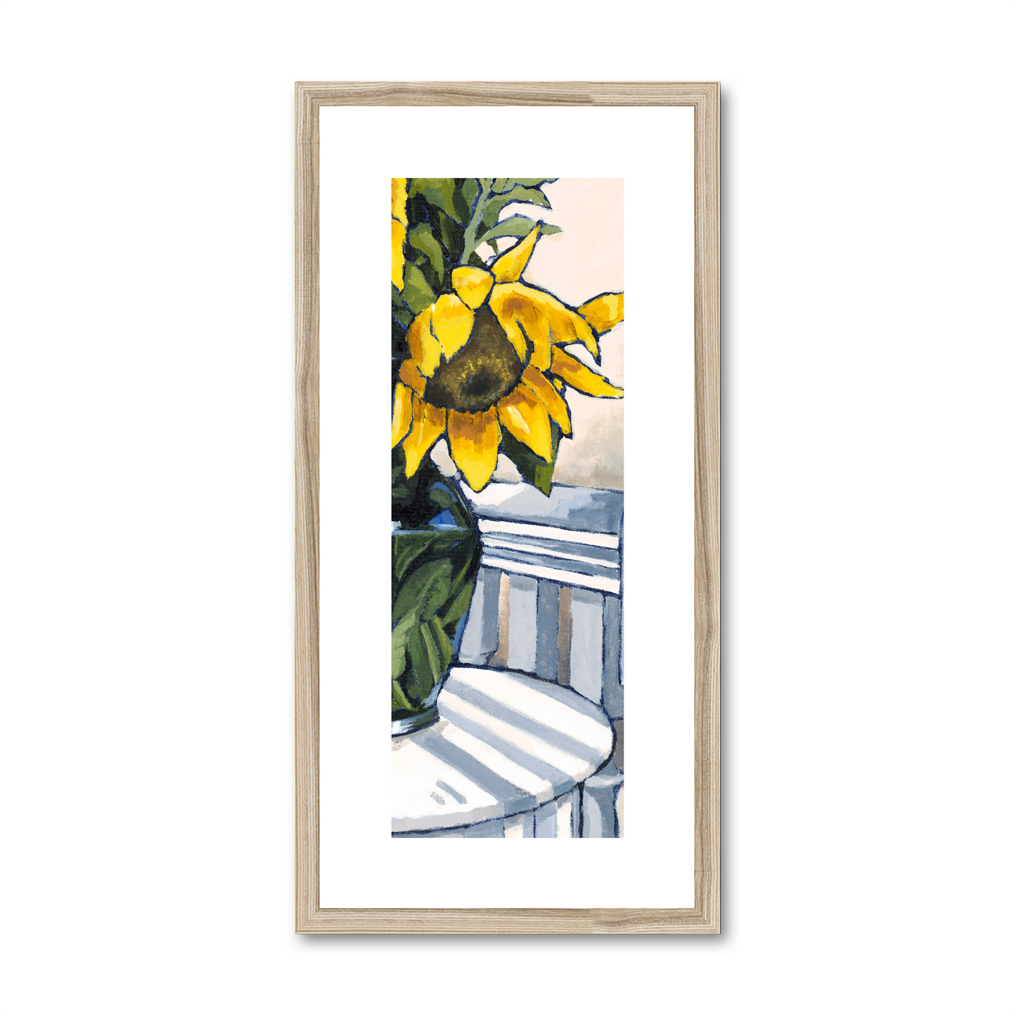 Framed Fine Art Print, White Mat - 12x24 inches | Sunflowers, FPT-1040-1118-003
