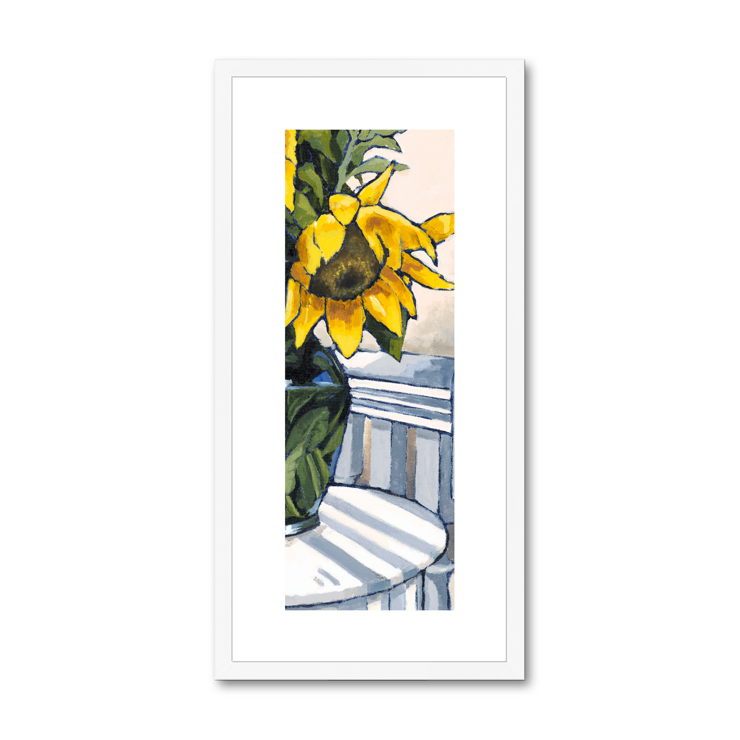 Framed Fine Art Print, White Mat - 12x24 inches | Sunflowers, FPT-1040-1118-003