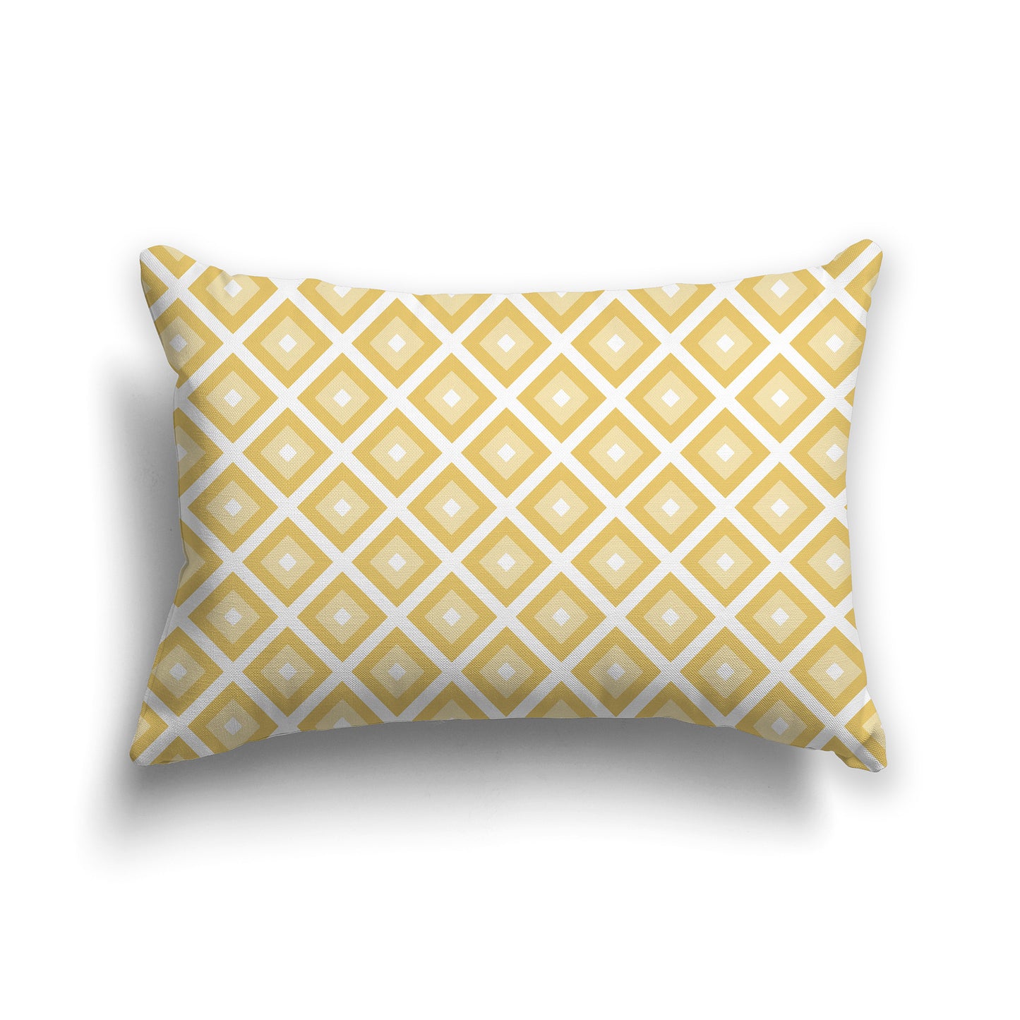 20x14 inch Throw Pillow with Two-tone Medium-orange radiating squares on White