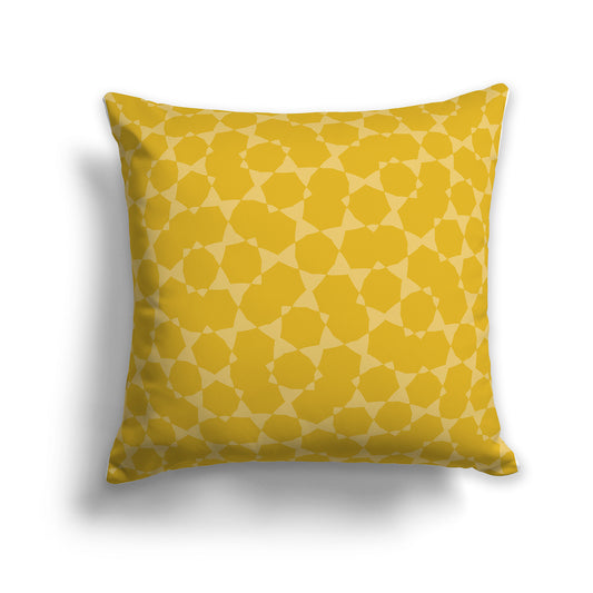 Orange Throw Pillow with Muted-orange Pattern on Both Sides | Faux Suede | 14 x 14 inches