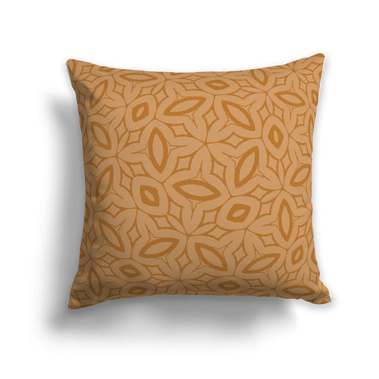 Muted-brown Throw Pillow with Medium-brown Pattern on Both Sides | Faux Suede | 14 x 14 inches