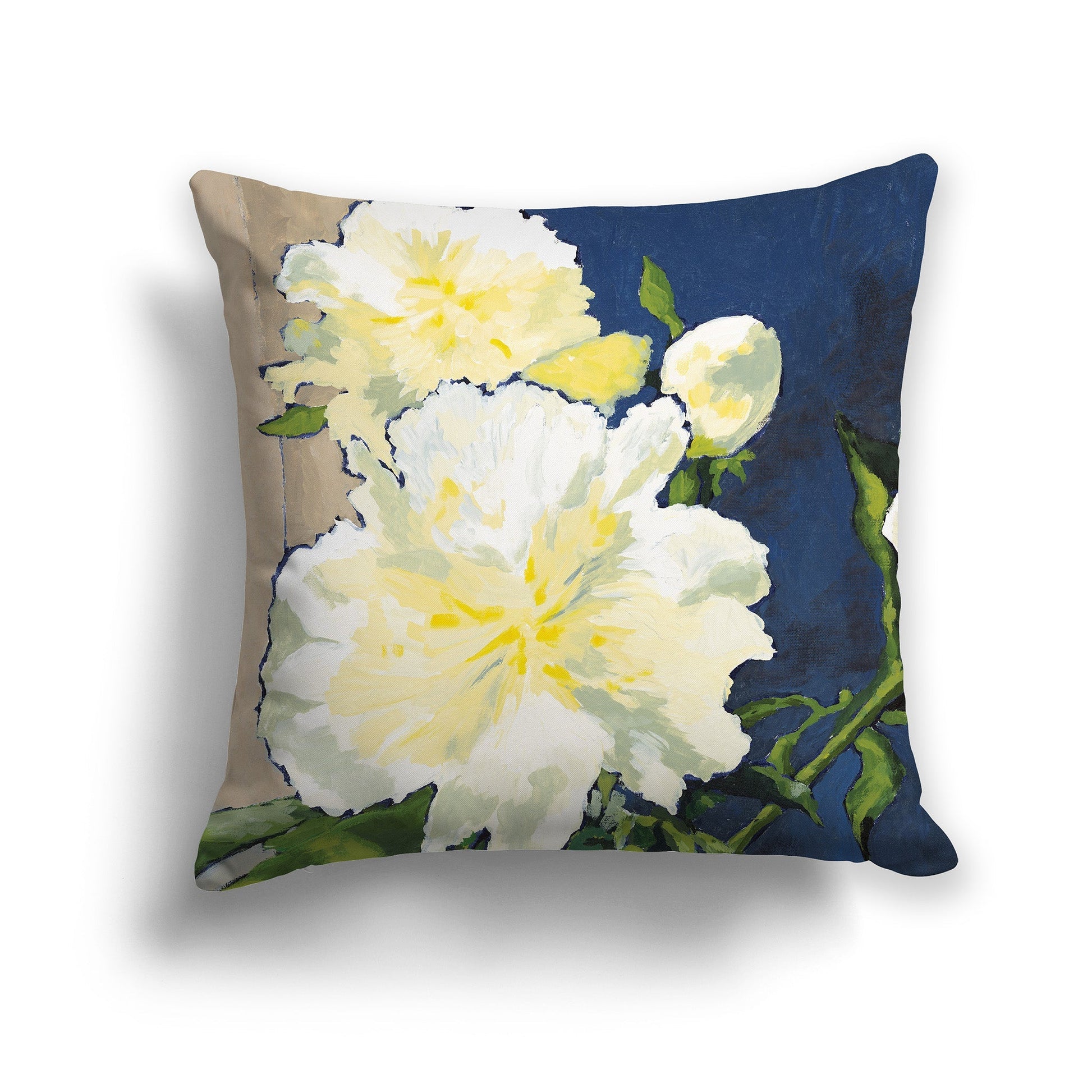 White Peonies Fine Art Cushion Cover, CACU-1050, 46 x 46 cm / 18 x 18 inches