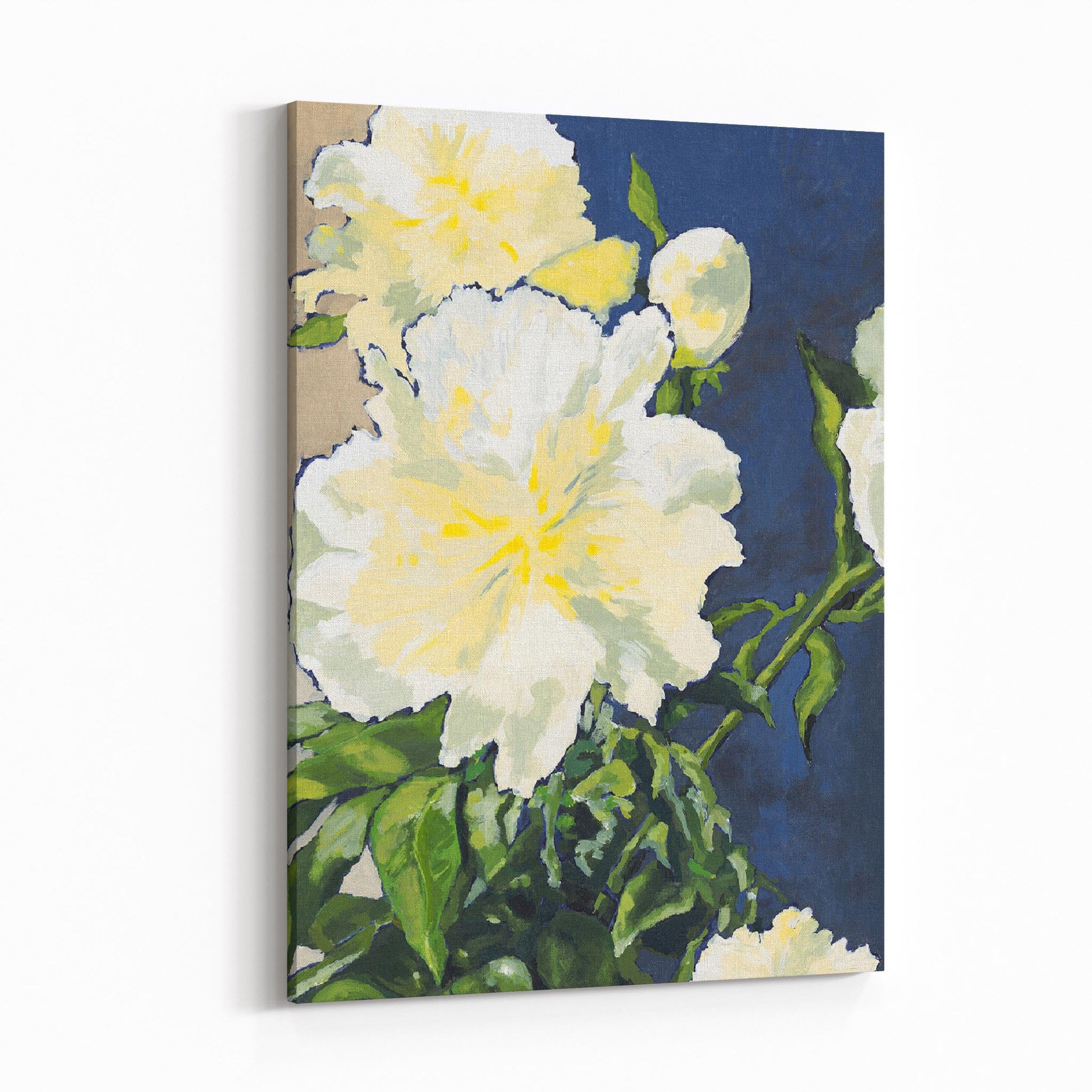White Peonies 2 - 6"x8" Slim Canvas Fine Art Print
