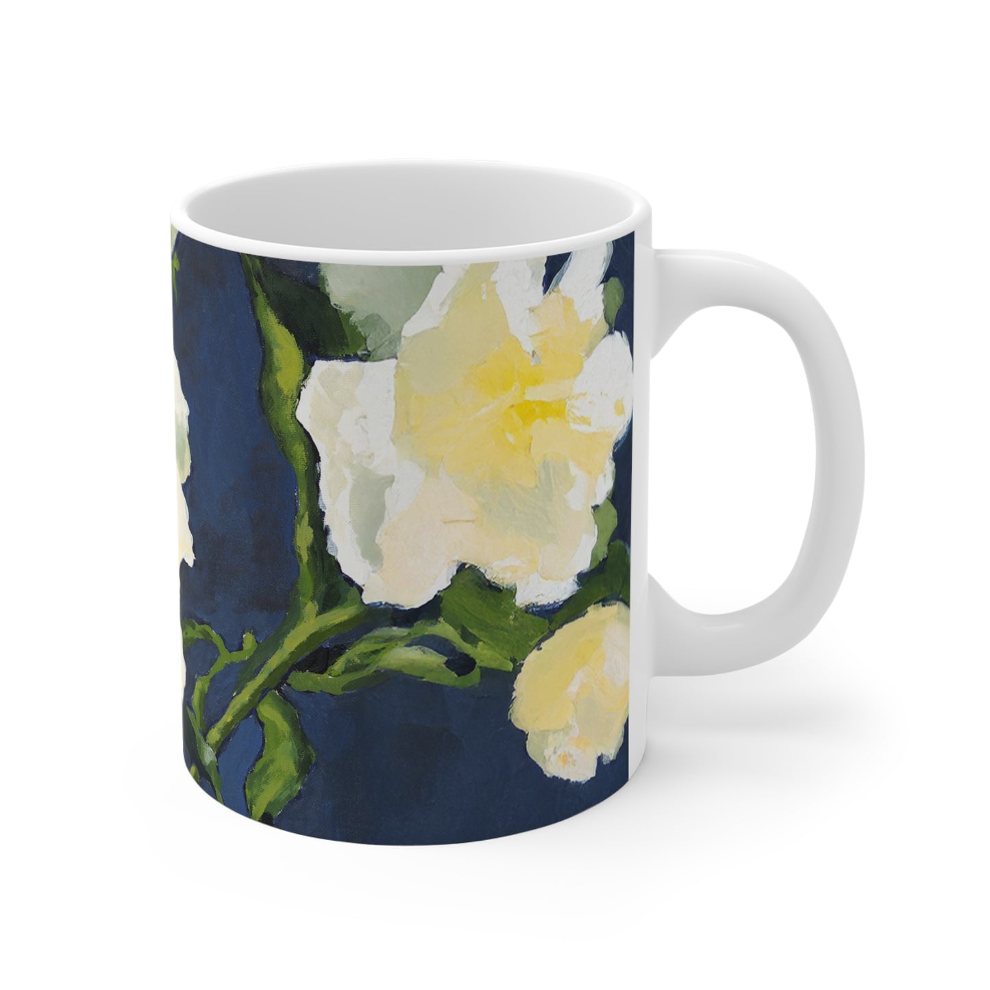White Peonies Fine Art 11oz Ceramic Mug