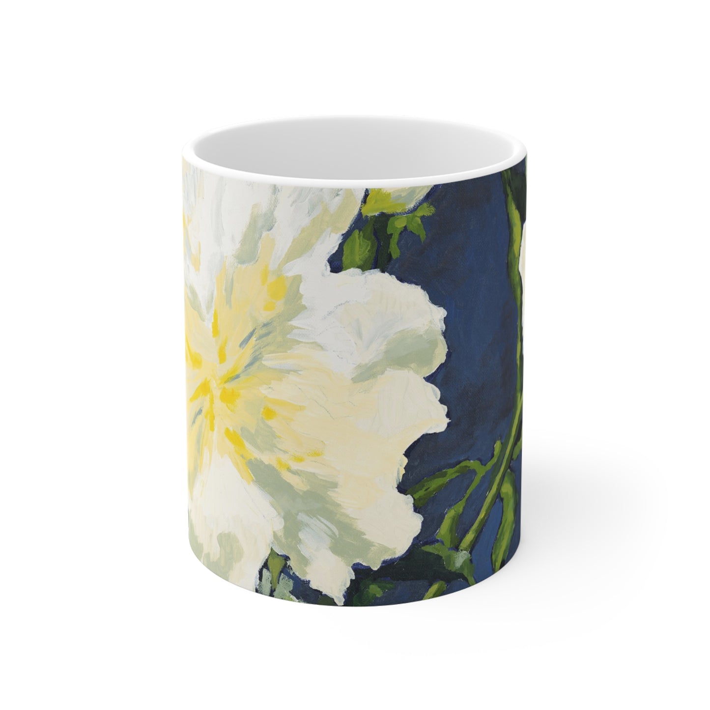 White Peonies Fine Art 11oz Ceramic Mug