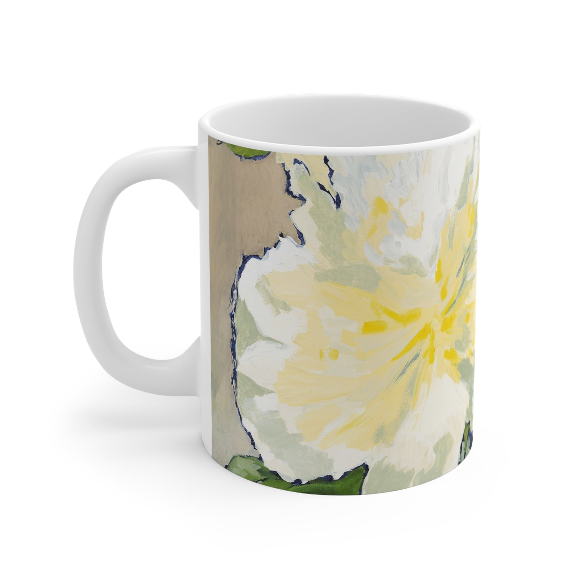 White Peonies Fine Art 11oz Ceramic Mug