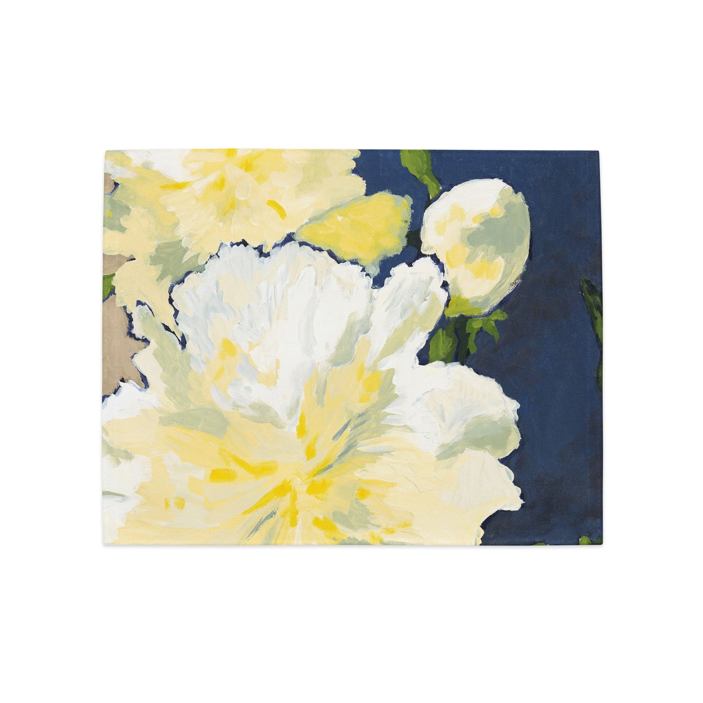 White Peonies — Fine Art Polyester Placemats — 4-Pc Set #PSFL-1050