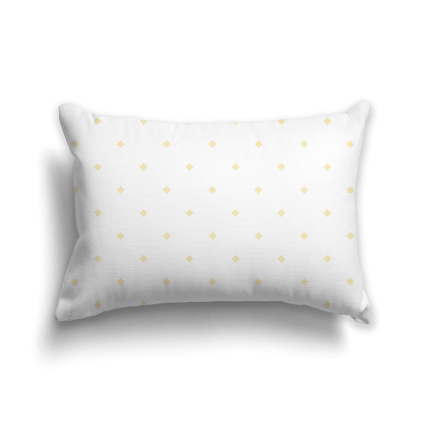 20x14 inch Throw Pillow with Pale Yellow Diamond Pattern on White