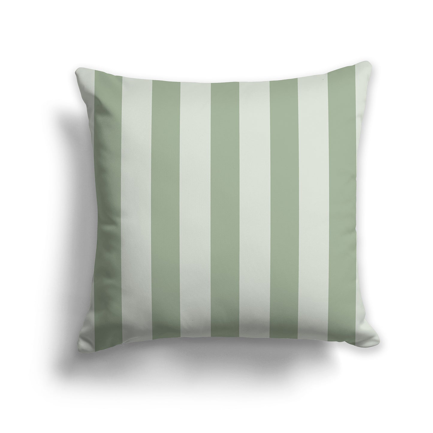 14 inch Throw Pillow with Two-tone Green Thick Vertical Bars