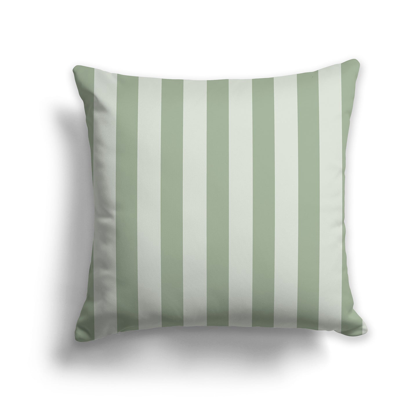 18 inch Throw Pillow with Two-tone Green Thick Vertical Bars