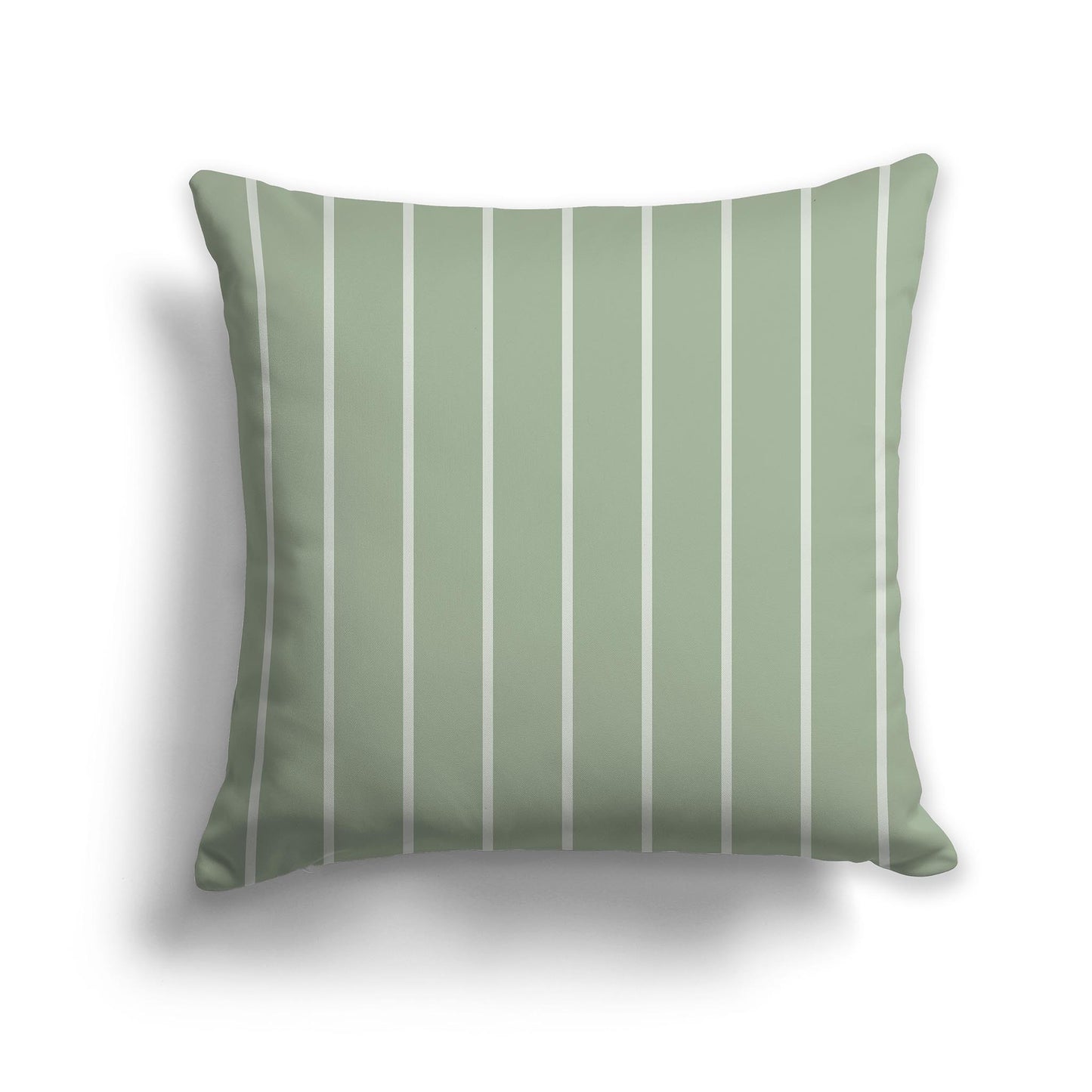 Square Throw Pillow with Two-tone Green Stripe Pattern