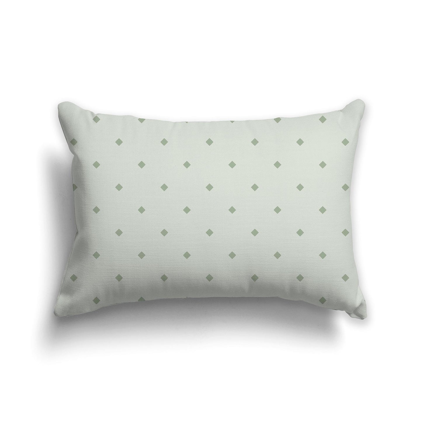 20x14 inch Lumbar Throw Pillow with Large Two-tone Green Diamond Pattern