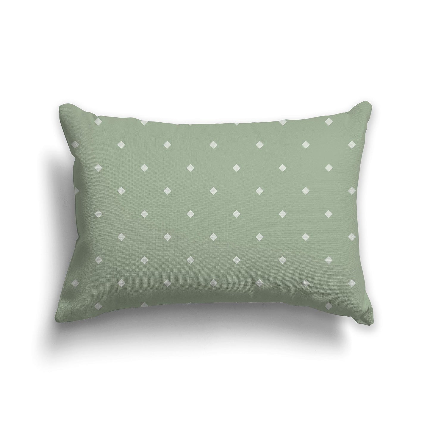 20x14 inch Lumbar Throw Pillow with Large Two-tone Green Diamond Pattern