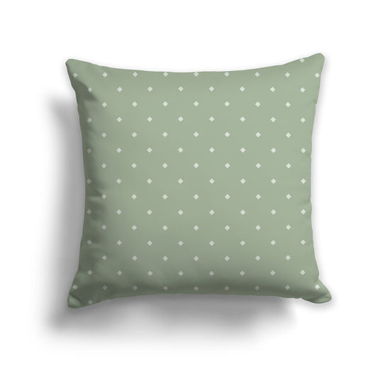 26 inch Throw Pillow with Large Two-tone Green Diamond Pattern
