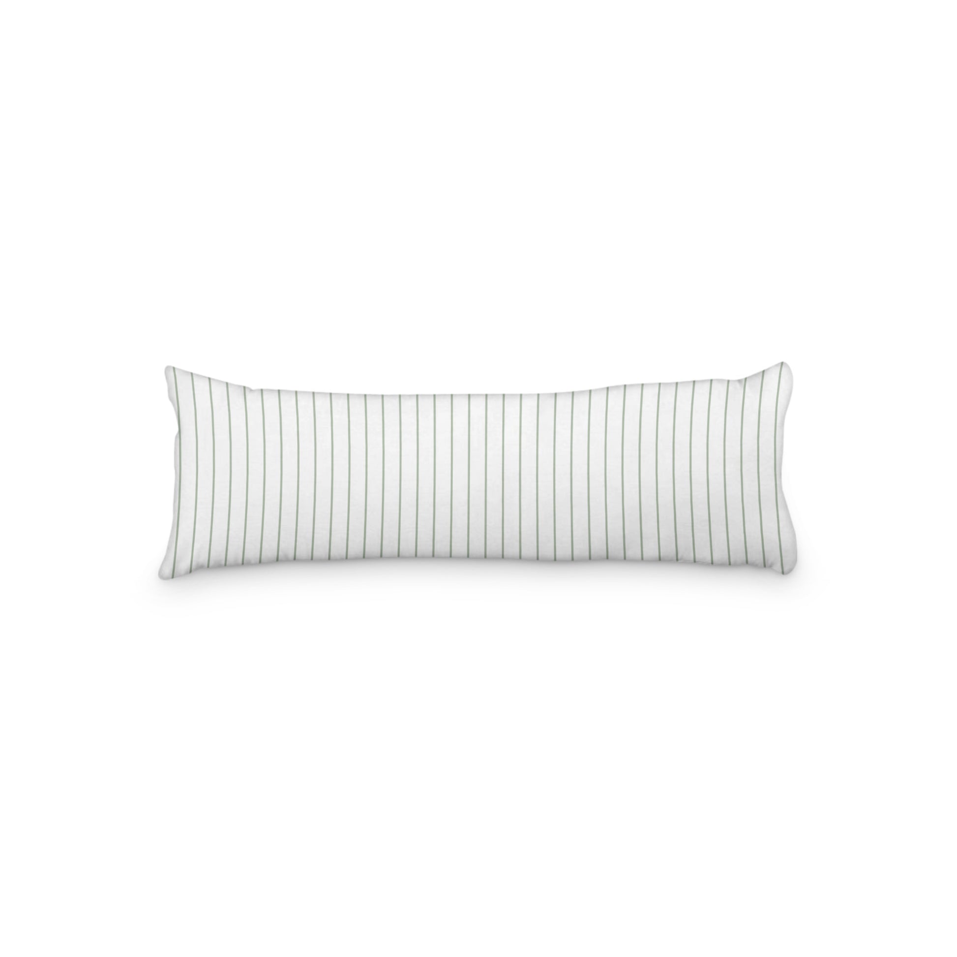 White Microfiber Body Pillow with Fine Green Stripes, MFBP-1052-151,  20 x 54 inches