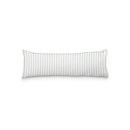 White Microfiber Body Pillow with Fine Green Stripes, MFBP-1052-151,  20 x 54 inches