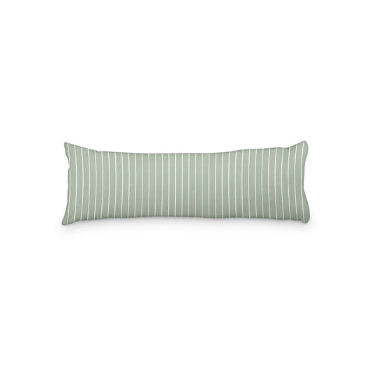 Green Microfiber Body Pillow with Fine White Stripes, MFBP-1052-152,  20 x 54 inches