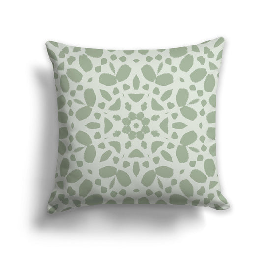 Square Throw Pillow with Two-tone Green Large Circular Pattern