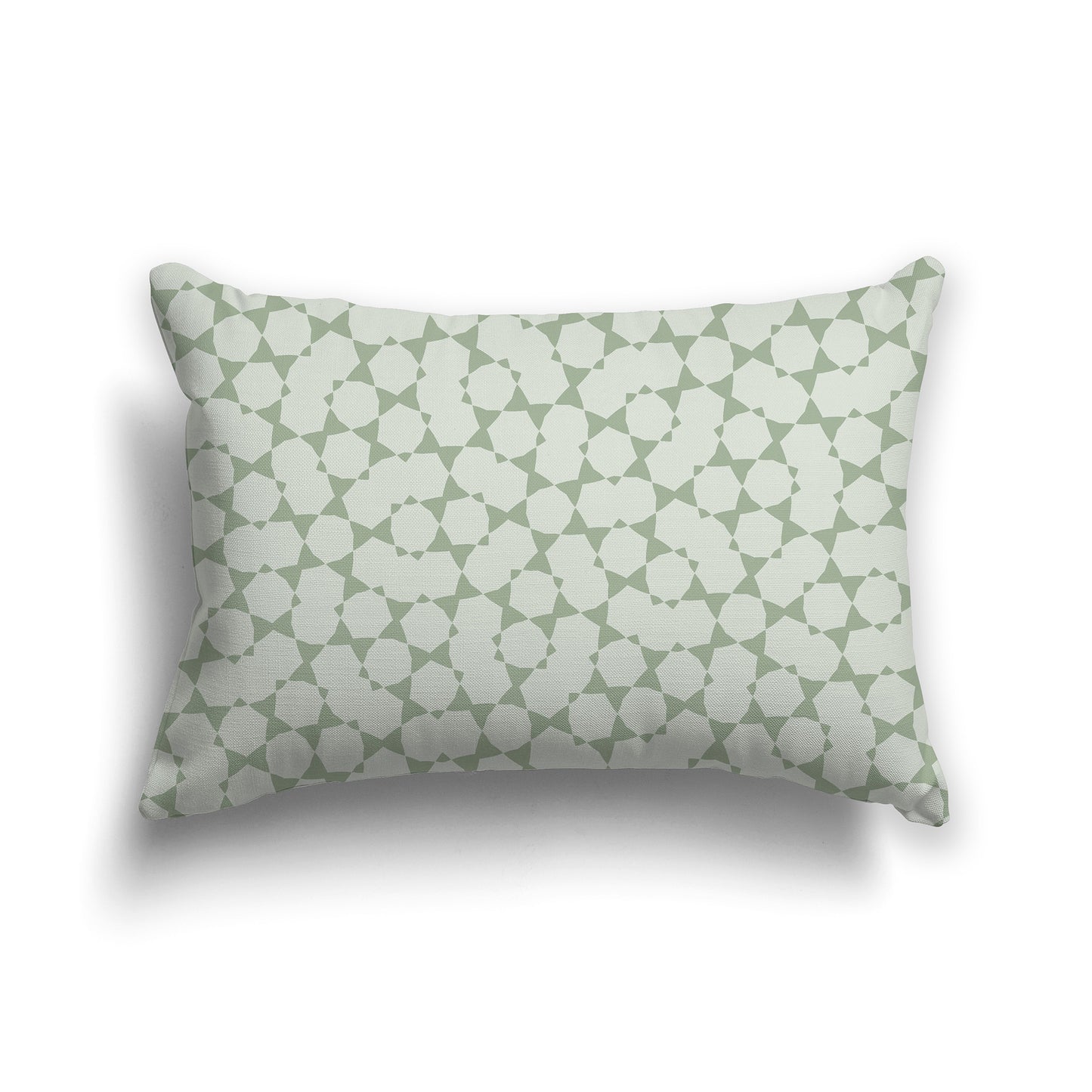 20x14 inch Lumbar Throw Pillow with Two-tone Green Geometric Shapes Repeat Pattern