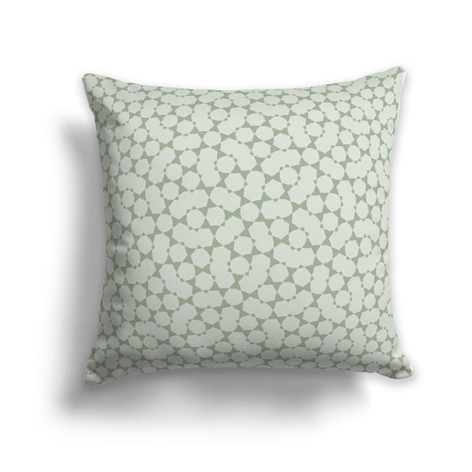 26 inch Throw Pillow with Two-tone Green Geometric Shapes Repeat Pattern