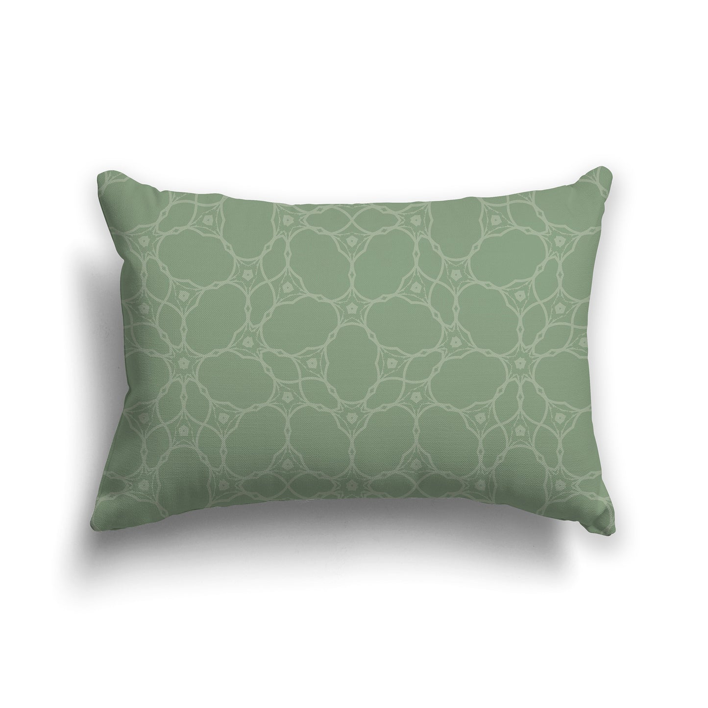 20x14 inch Lumbar Throw Pillow with Two-tone Green Web Lace Pattern