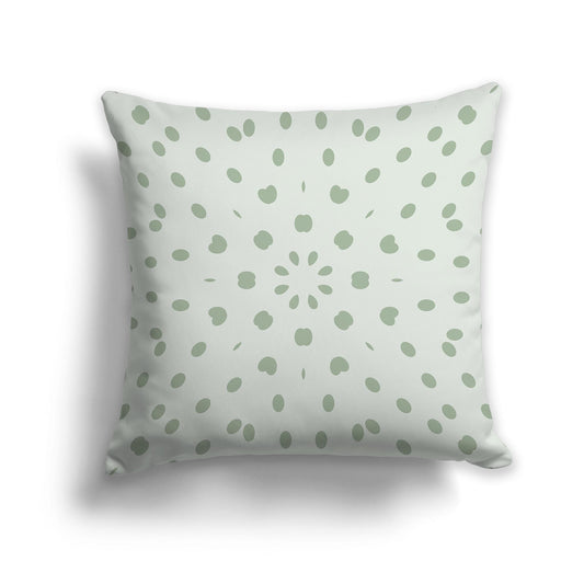 Square Throw Pillow with Two-tone Green Radiating Oval Burst Pattern