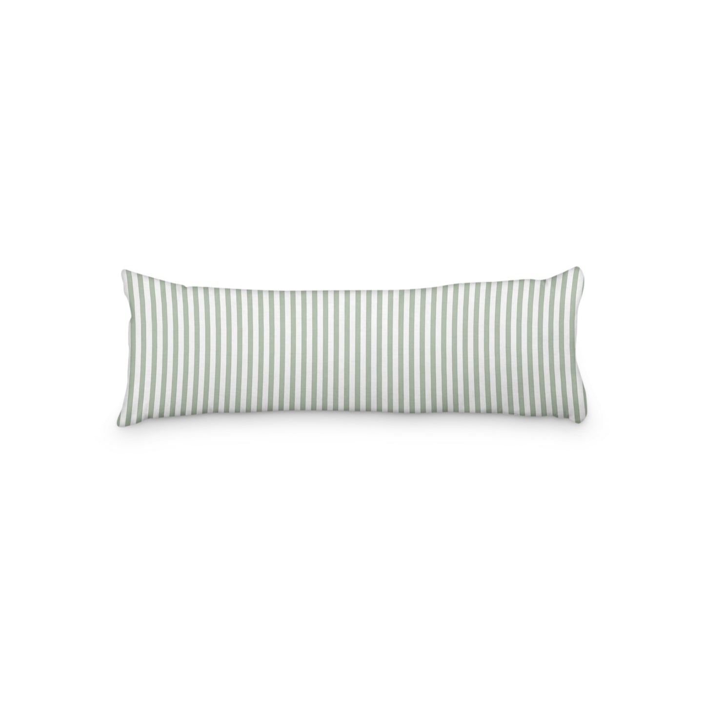White Microfiber Body Pillow with Thin Green Bars, MFBP-1052-241,  20 x 54 inches