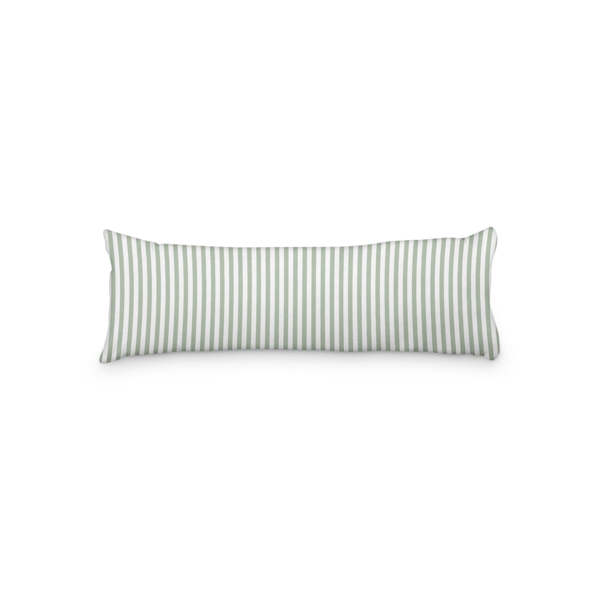 White Microfiber Body Pillow with Thin Green Bars, MFBP-1052-241,  20 x 54 inches