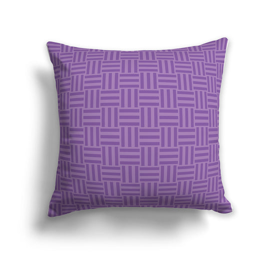 26 inch Throw Pillow with Two-tone Purple Basket Weave Pattern