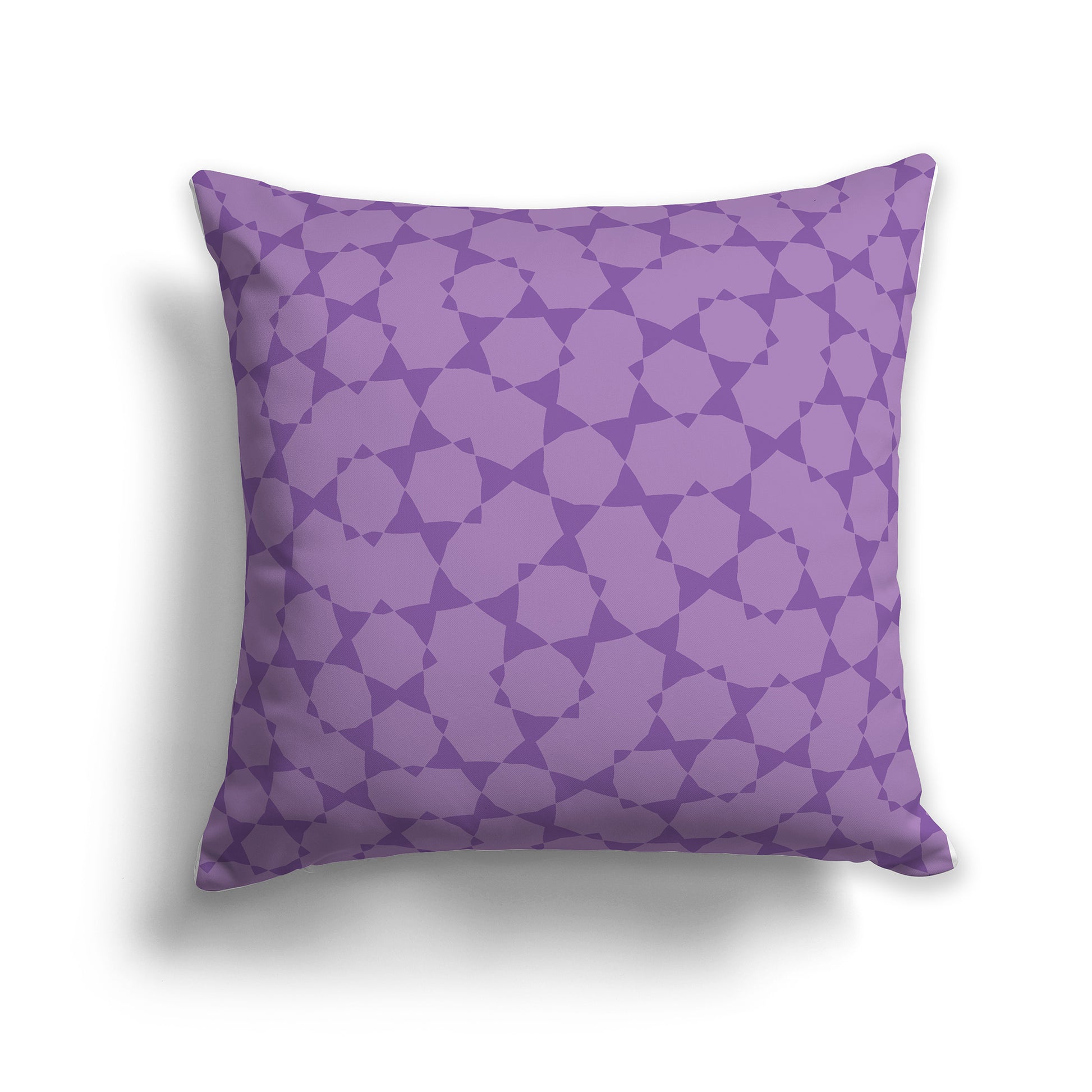 14 inch Throw Pillow with Two-tone Purple Geometric Shapes Repeat Pattern