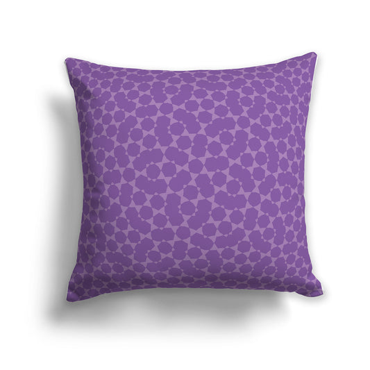 26 inch Throw Pillow with Two-tone Purple Geometric Shapes Repeat Pattern