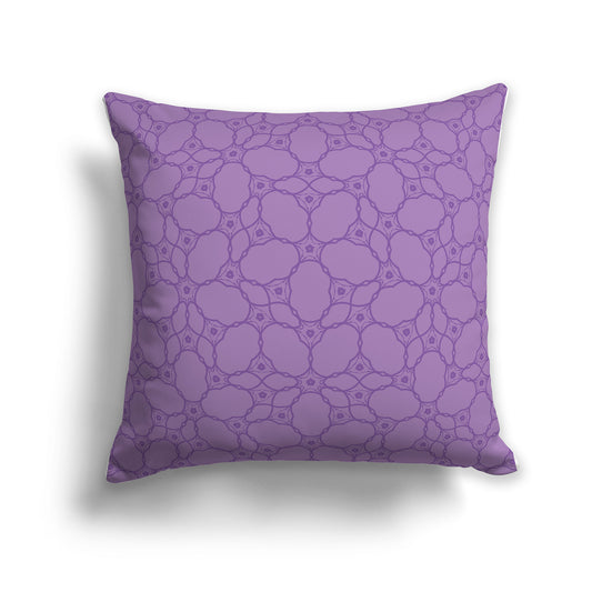 26 inch Throw Pillow with Two-tone Purple Web Lace Pattern