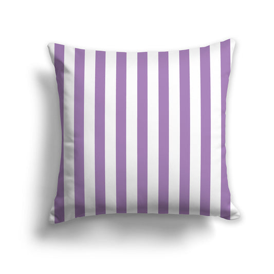 26 inch Throw Pillow with Purple and White Thick Vertical Bars