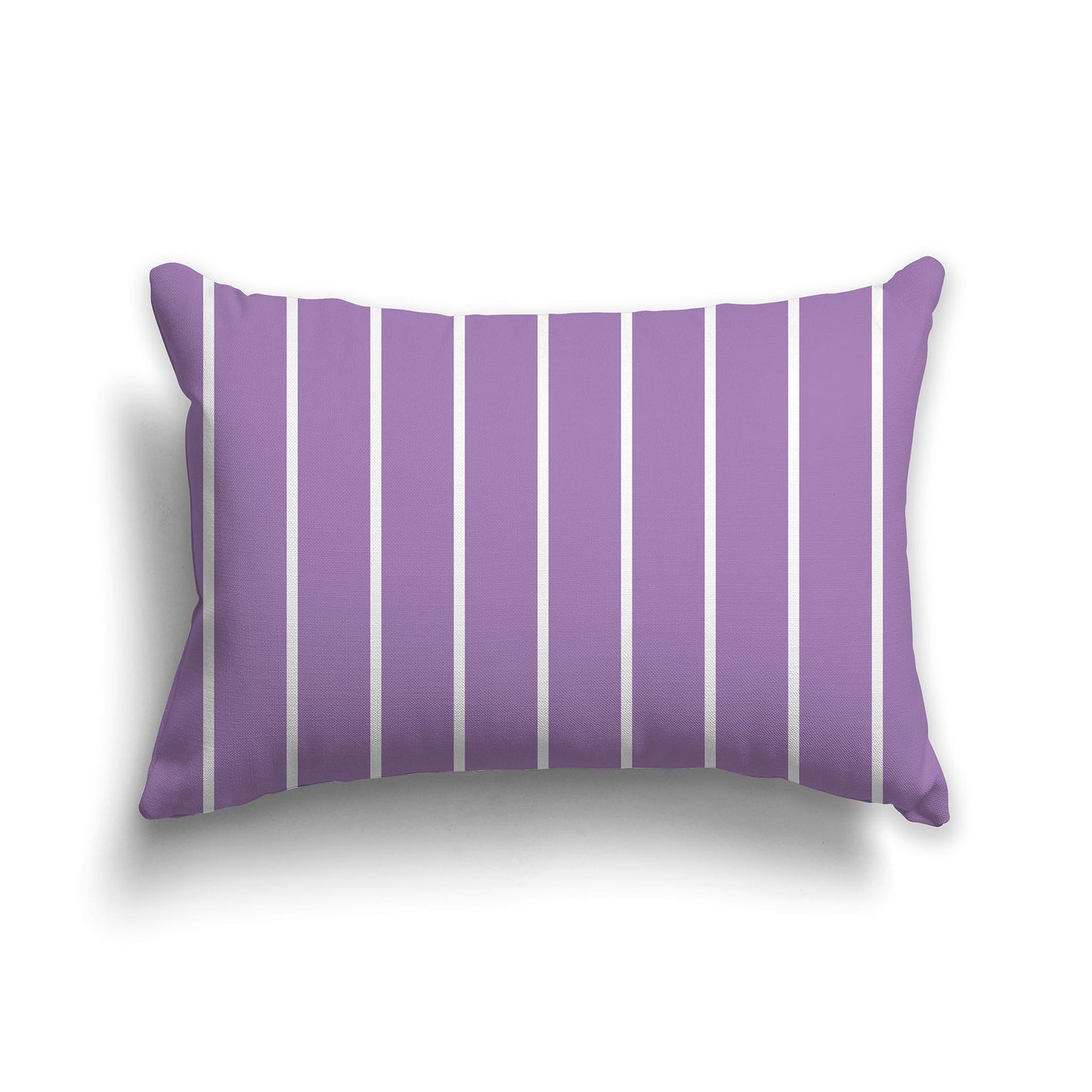 Lumbar Throw Pillow with Purple and White Stripe Pattern